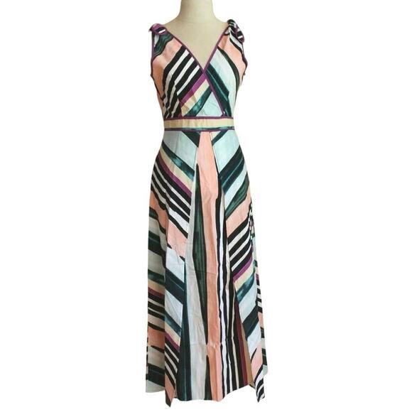 Red Carter Kinsley Striped Sleeveless A-Line Midi Cabana Dress Sz Small - Picture 5 of 6